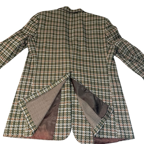 Vintage Montgomery Ward Houndstooth Tweed Blazer Wool Blend Men’s 40R Women’s XL - Picture 3 of 8